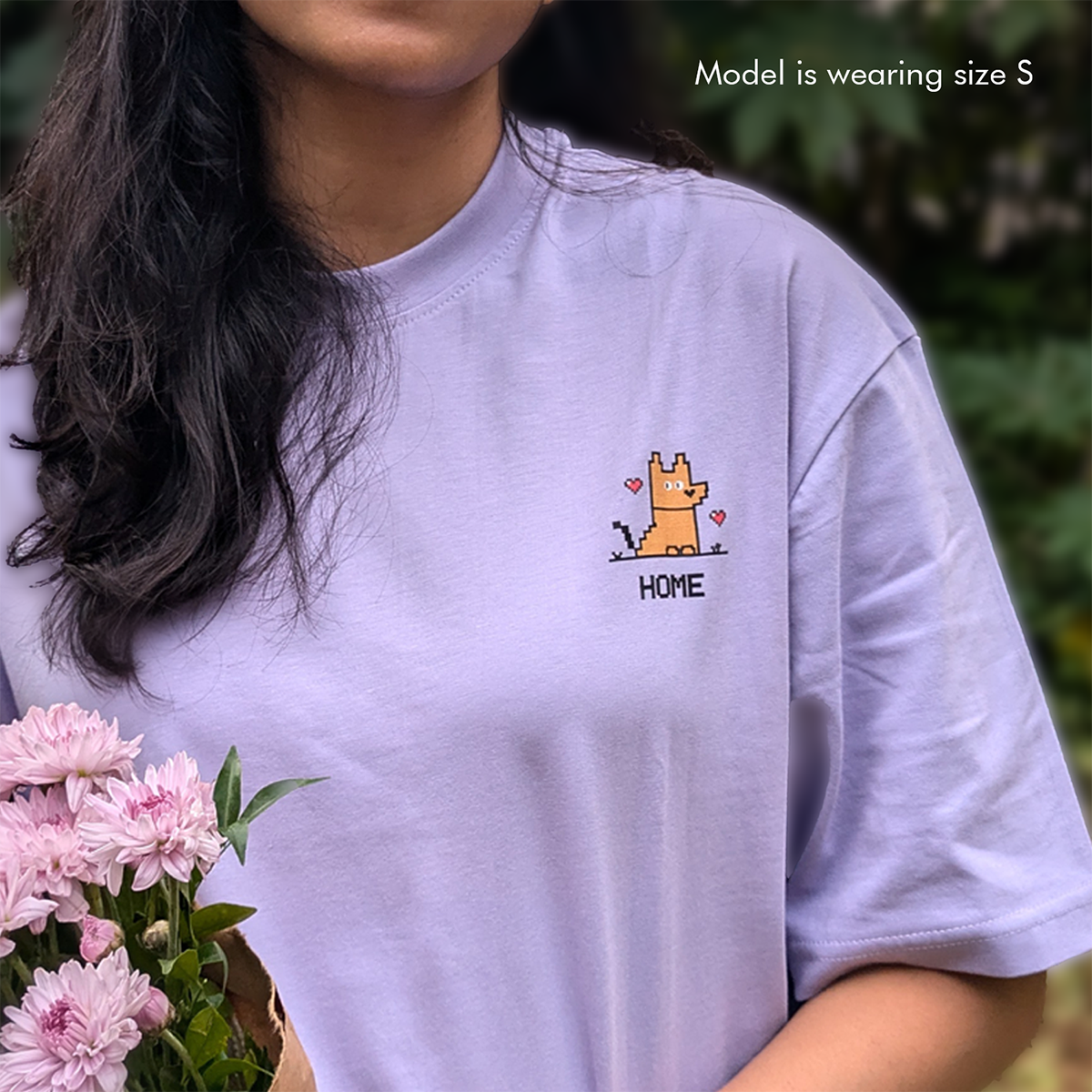 thePack Indie Merch Home Oversized T Shirt for Men and Women (Lavender)