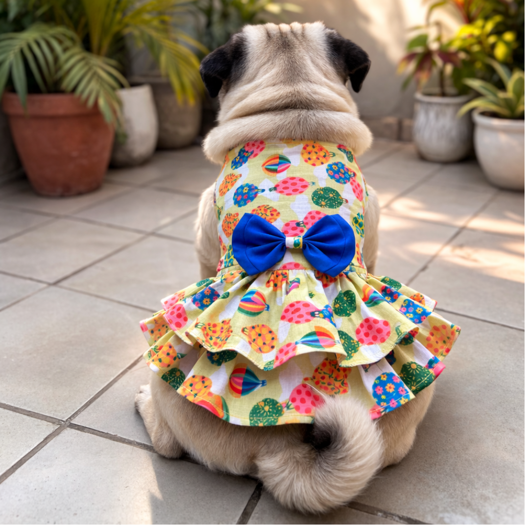 Pawgypets Balloon Casual Dress for Dogs (Lime Green)