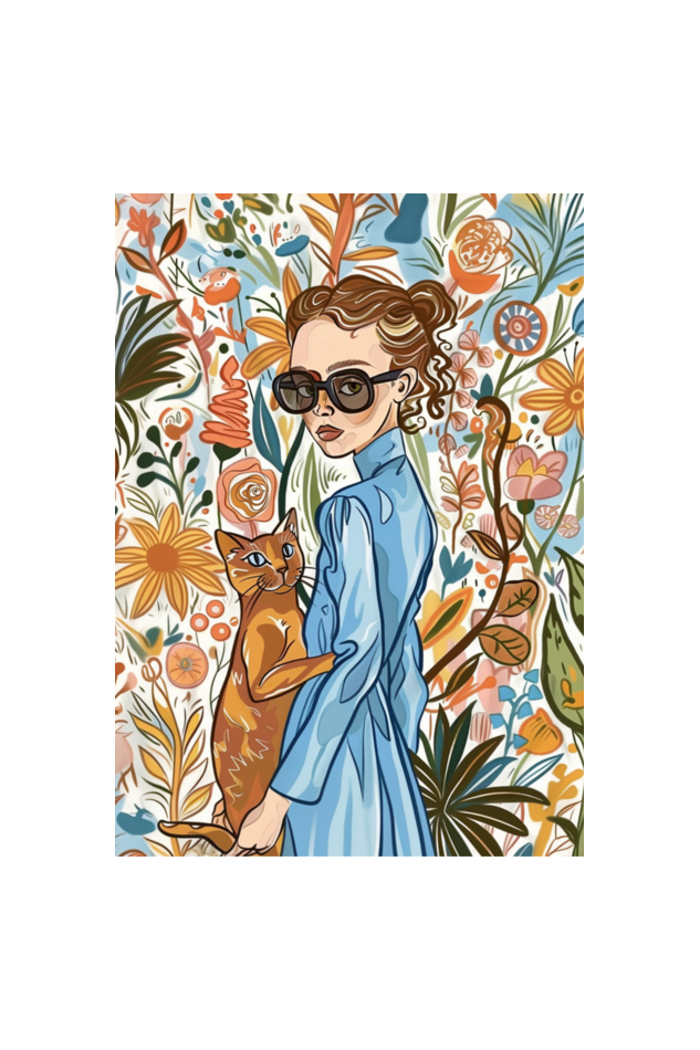 EverythingBoho The Caty Girl Boho Wall Art (Royal Blue)