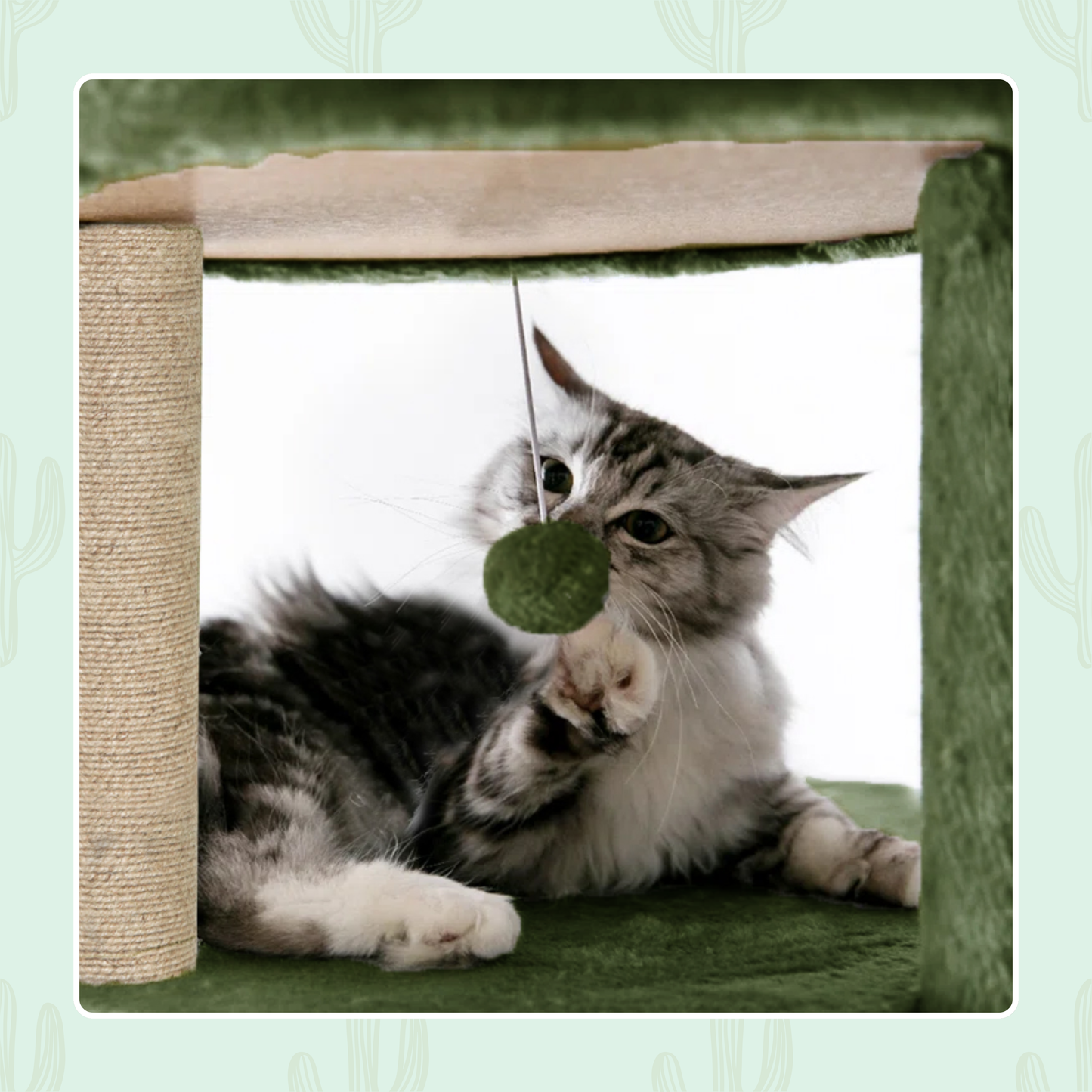 Furrlovers Multi Level Tree with Condo & Hammock for Cats (Green)