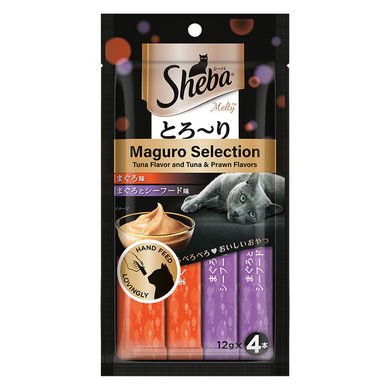 Sheba Tuna and Prawn Melty, Chicken and Tuna Creamy and Salmon and Cheese Creamy Combo Cat