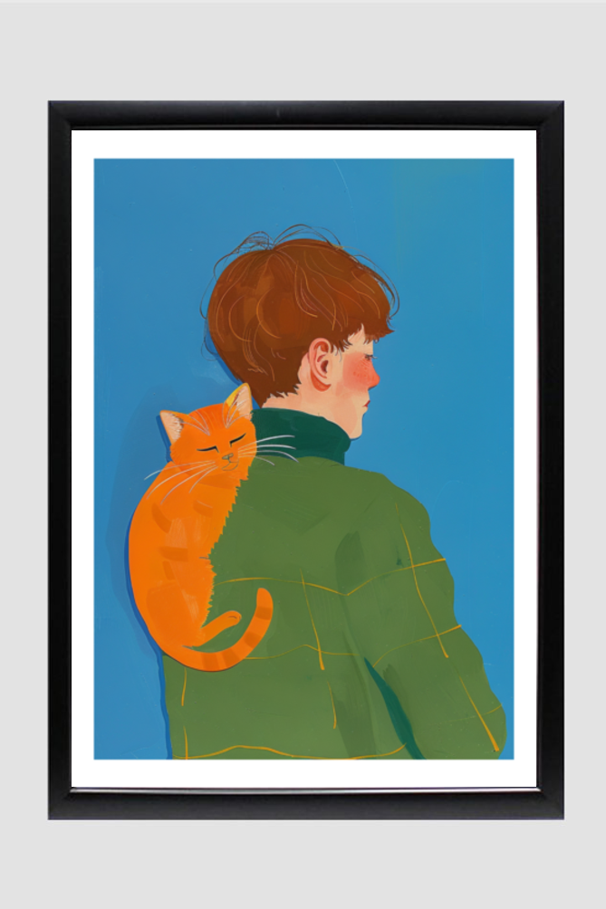 EverythingBoho The Purrfect Cat Dad Wall Art (Black)