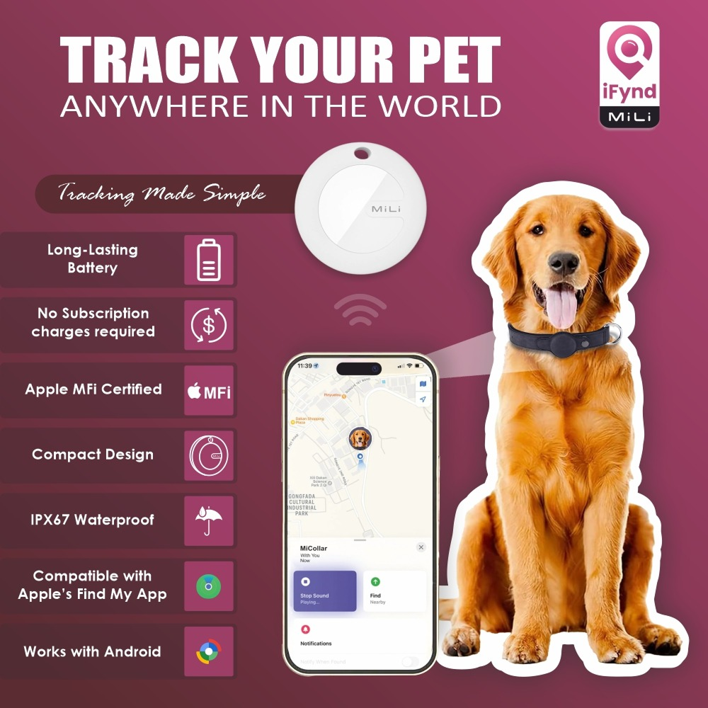 Mitag Duo Anti Loss Device for Dogs and Cats (Black) | IOS & Android