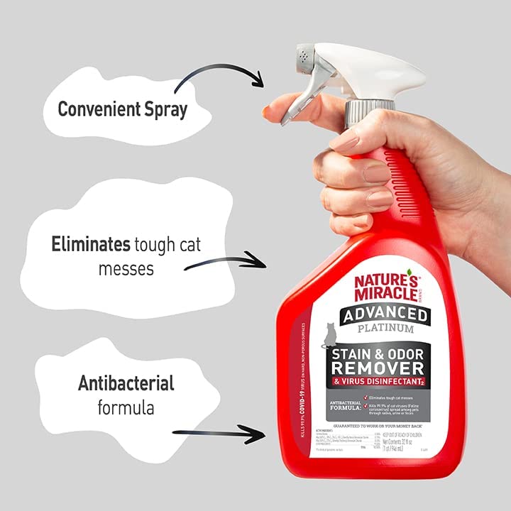 Nature's Miracle JFC Fresh Scented Advanced Platinum Stain and Odor Remover and Virus Disinfectant for Cats