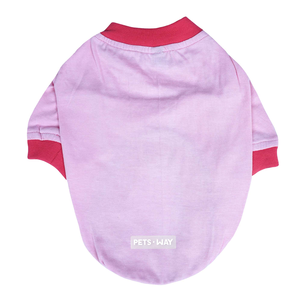 Pets Way Dive In Stripes Tshirt for Dogs (Blush)