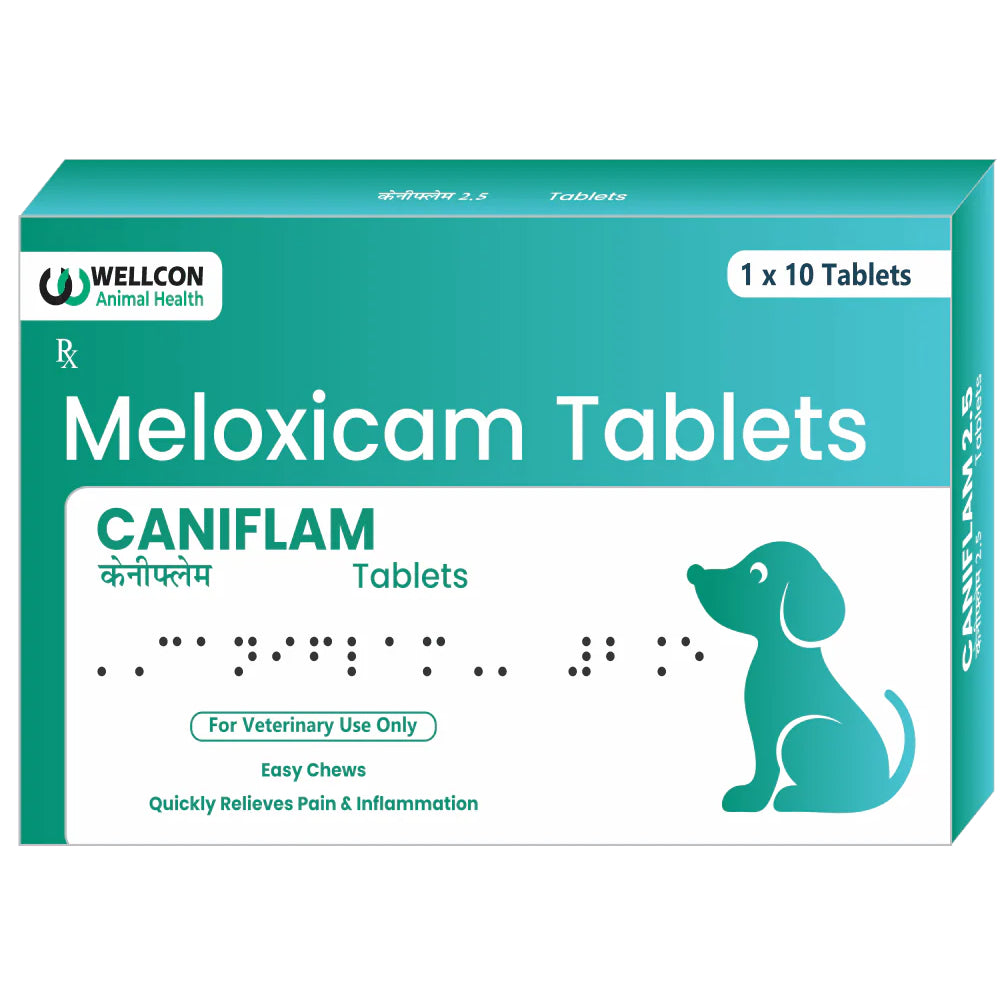 Wellcon Caniflam 2.5mg Tablet (Meloxicam) for Dogs
