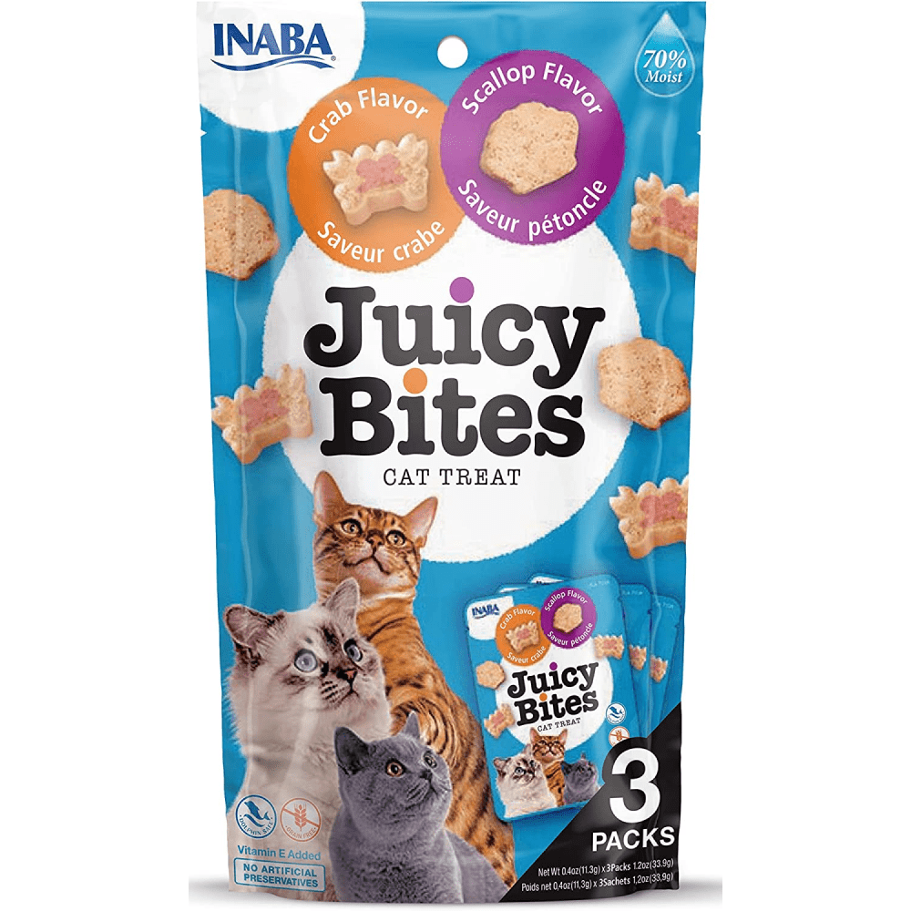 INABA Chicken Broth Chicken & Tuna and Chicken & Salmon and Juicy Bites Scallop & Crab Flavoured Combo Cat Treats