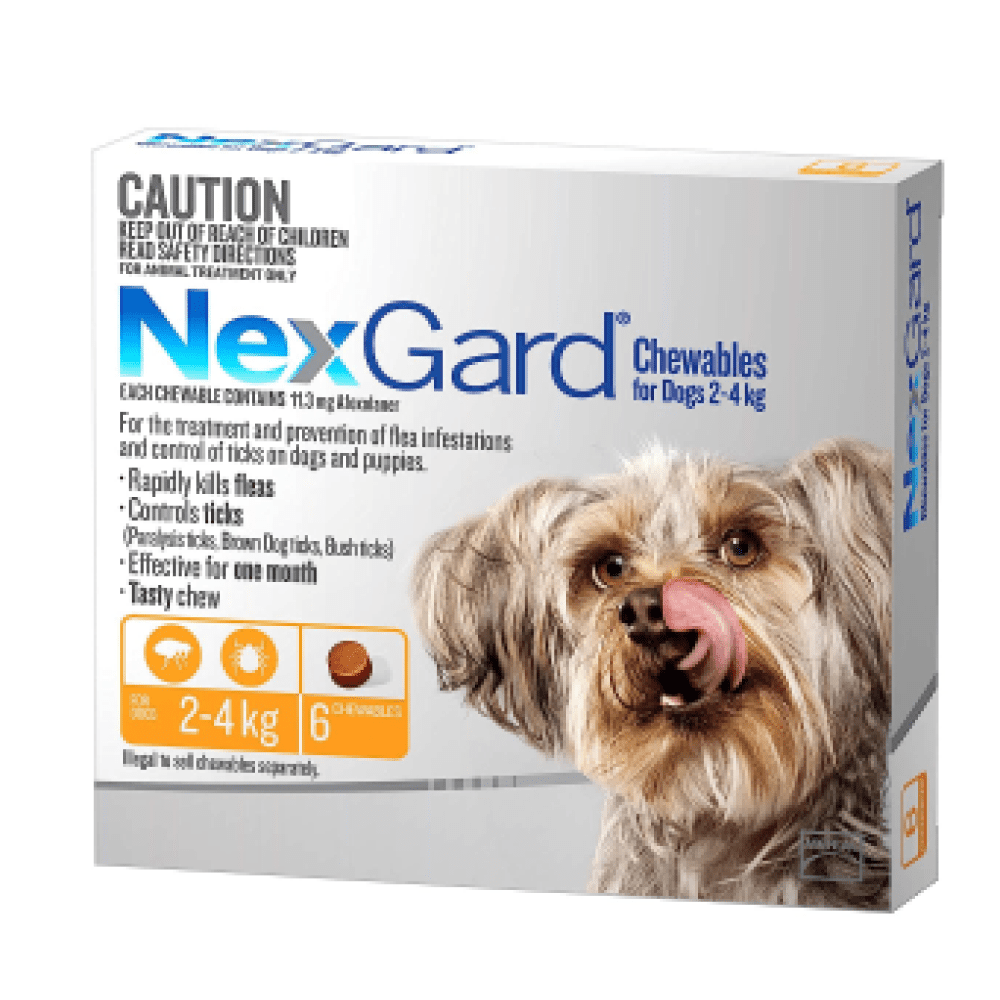 Boehringer Ingelheim Nexgard (Afoxolaner) (2 to 4 kg) Dog Tick & Flea Control Tablet (3 tablets)