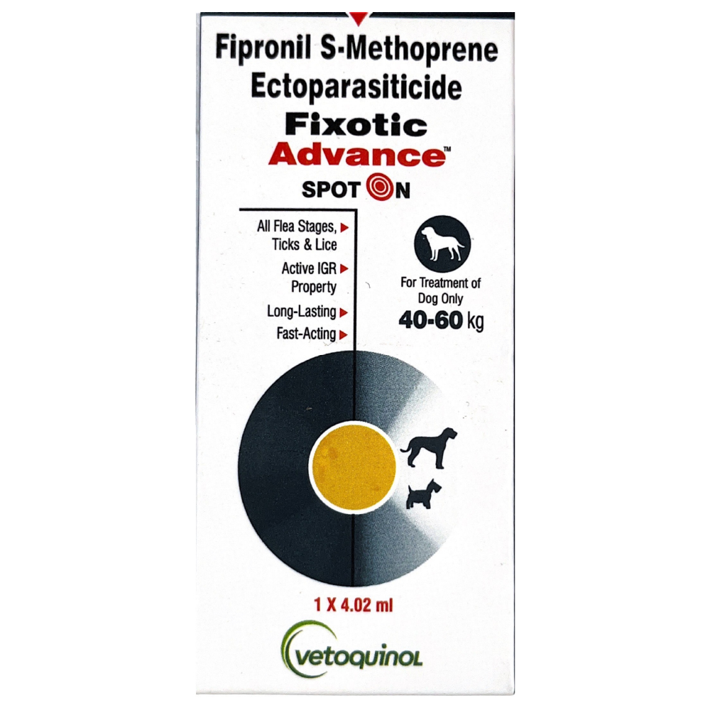 Vetoquinol Fixotic Advance (Fipronil) Tick & Flea Control Spot On for 40 to 60kg Dogs