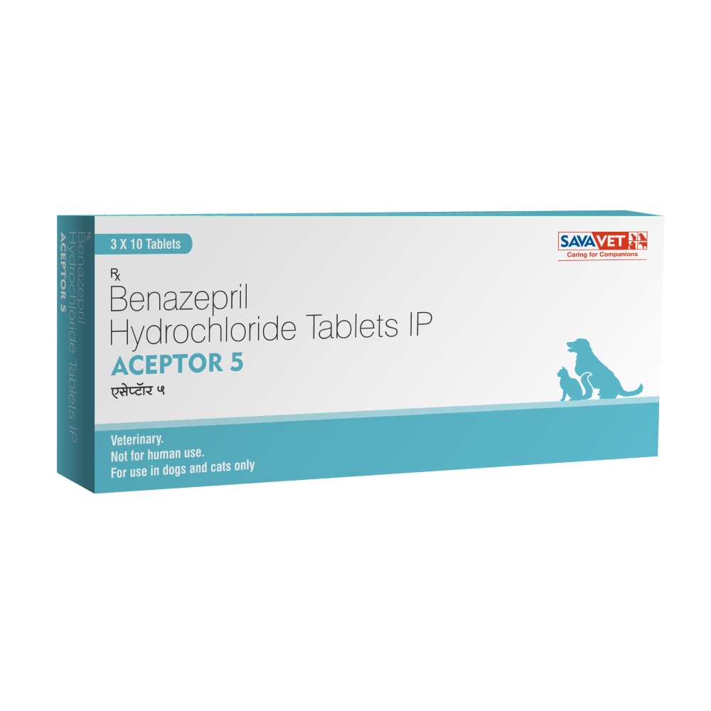 Savavet Aceptor (Benazepril Hydrochloride) 5mg Tablet for Dogs & Cats (10 tablets)
