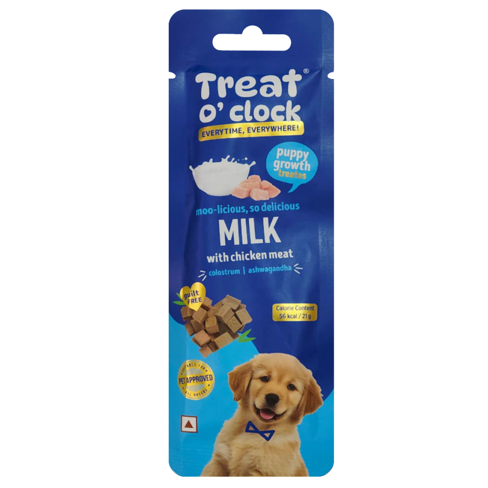 Natural Remedies Treat O Clock Milk with Chicken Meat Treats for Dogs