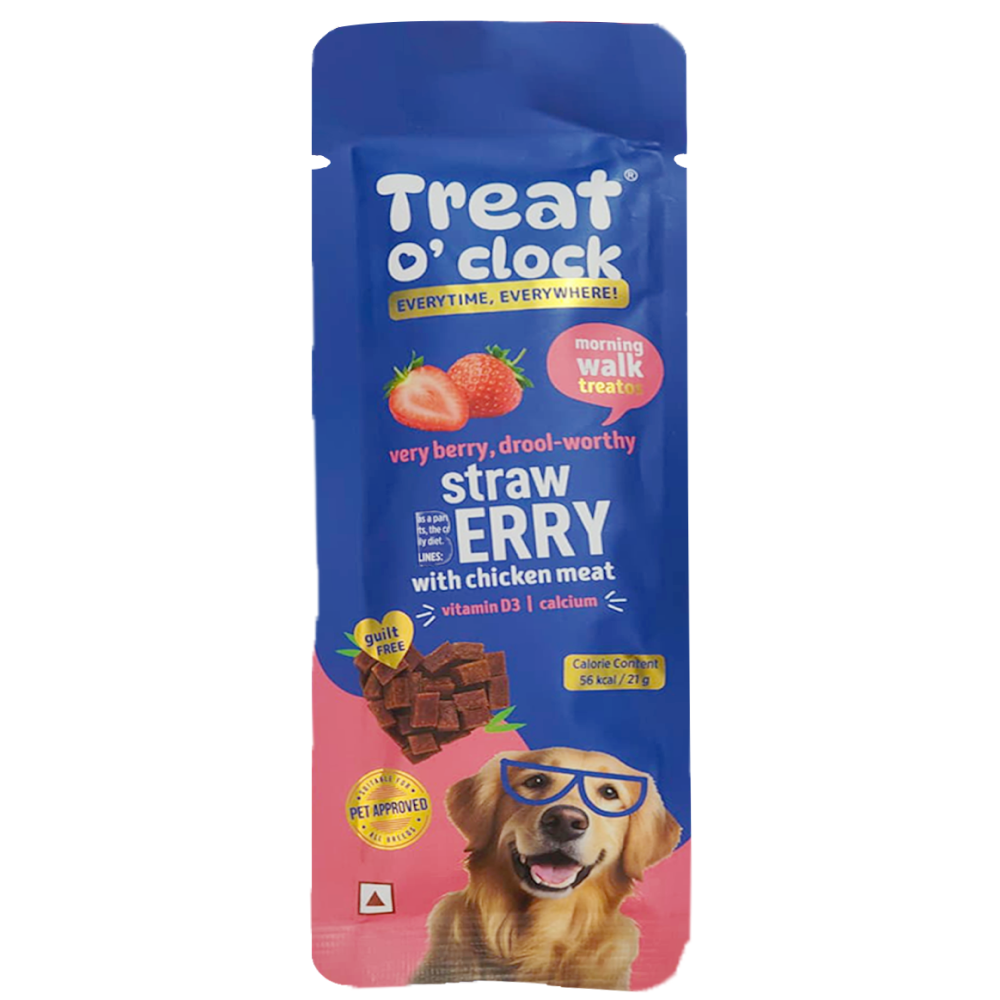 Natural Remedies Treat O'Clock Strawberry with Chicken Meat Treats for Dogs