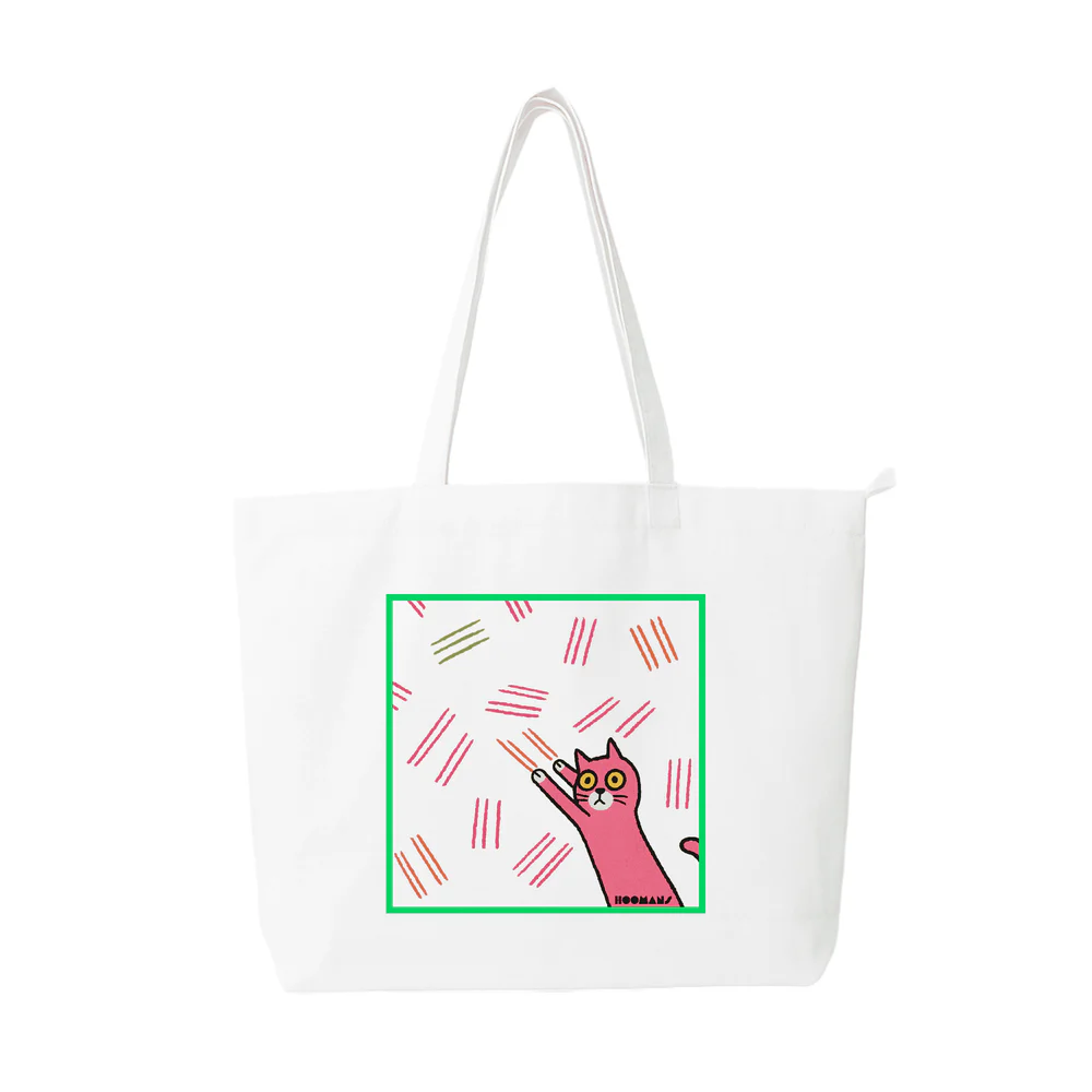 Hoomans Scratch Attack Tote Bag for Women (White)