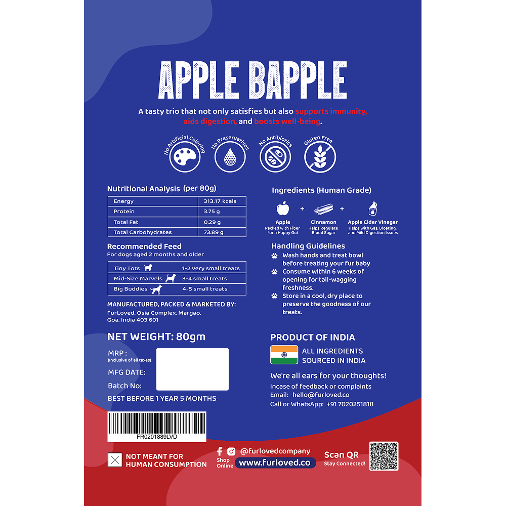 FurLoved Apple Bapple Dog Treats