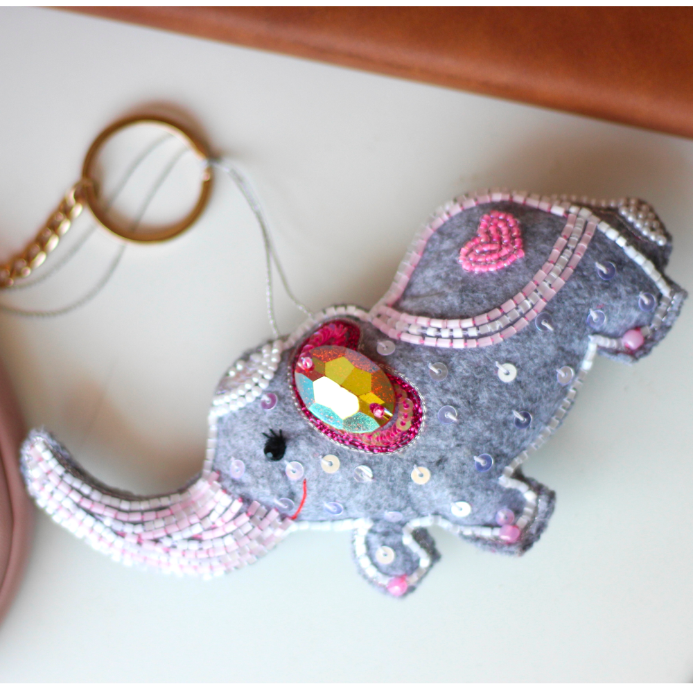 Furry Tales Baby Appu Elephant Handcrafted Charm (Grey)
