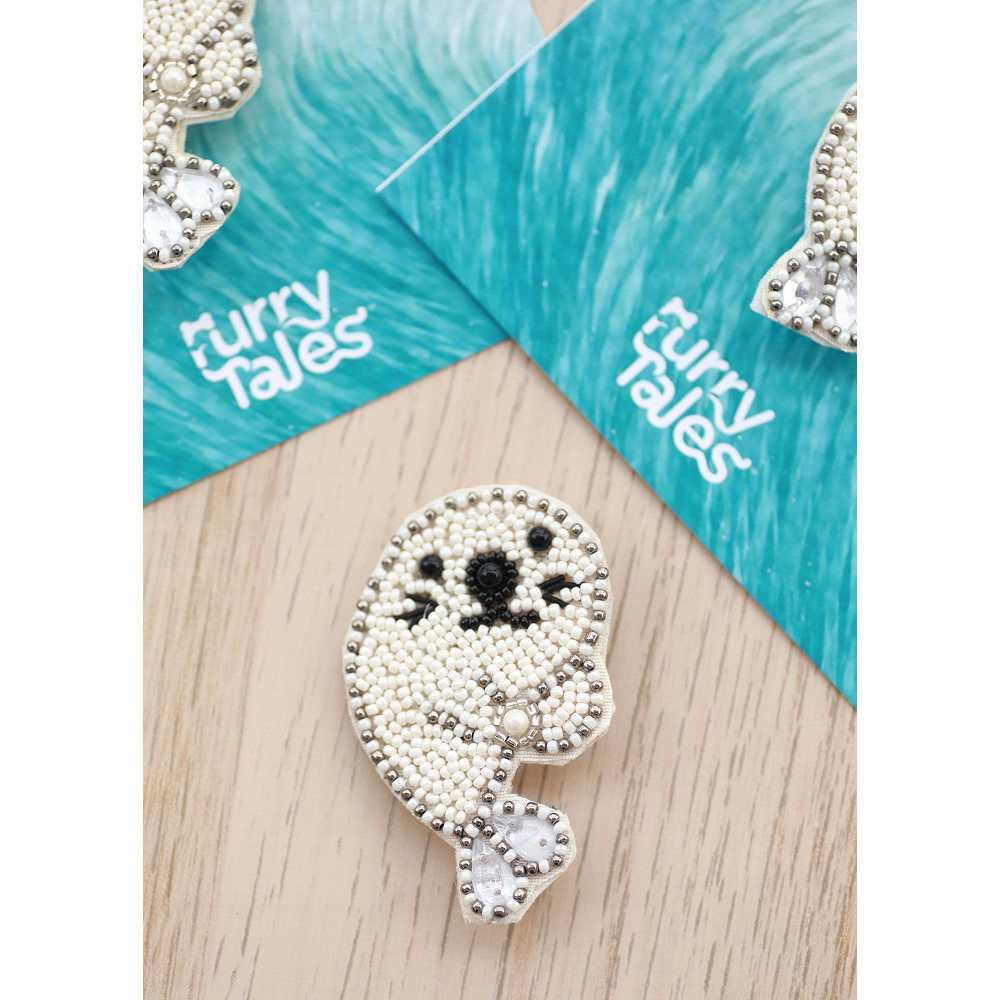 Furry Tales Flipper Seal Handcrafted Brooch