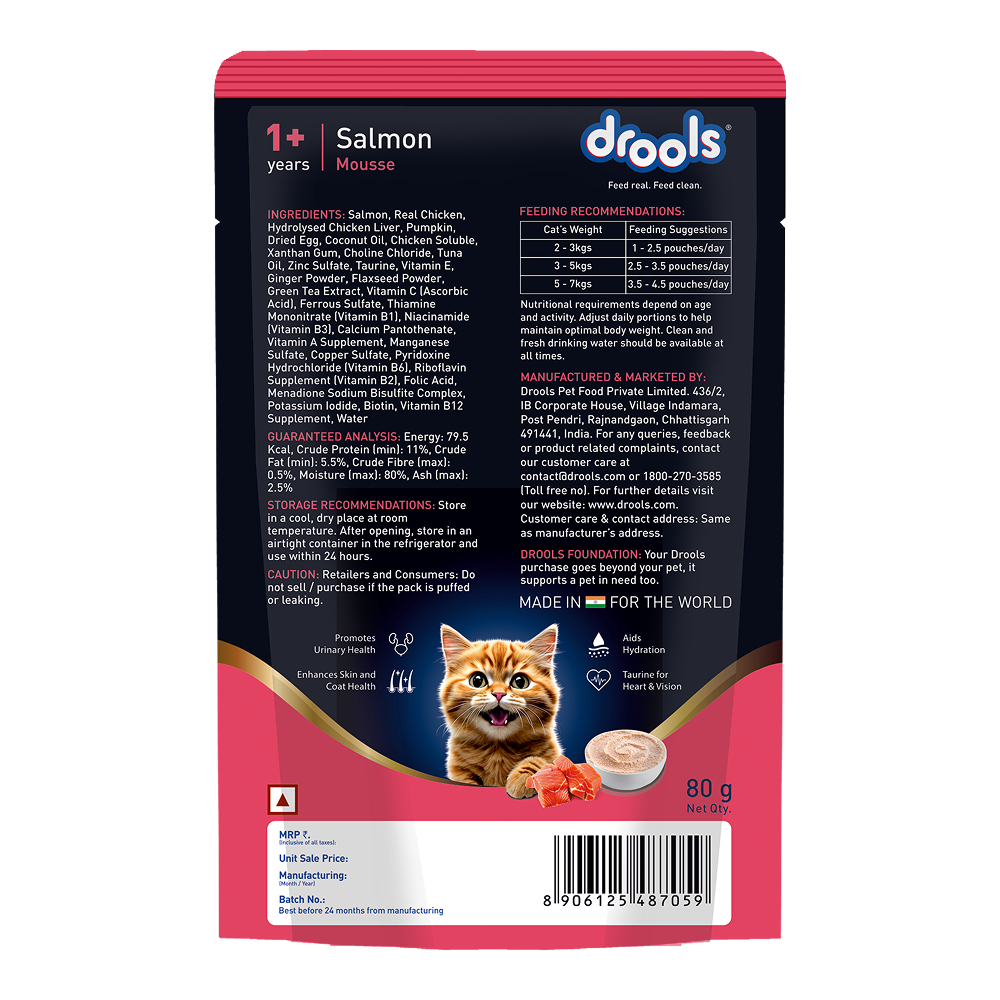 Drools Salmon Mousse Kitten Cat Wet Food