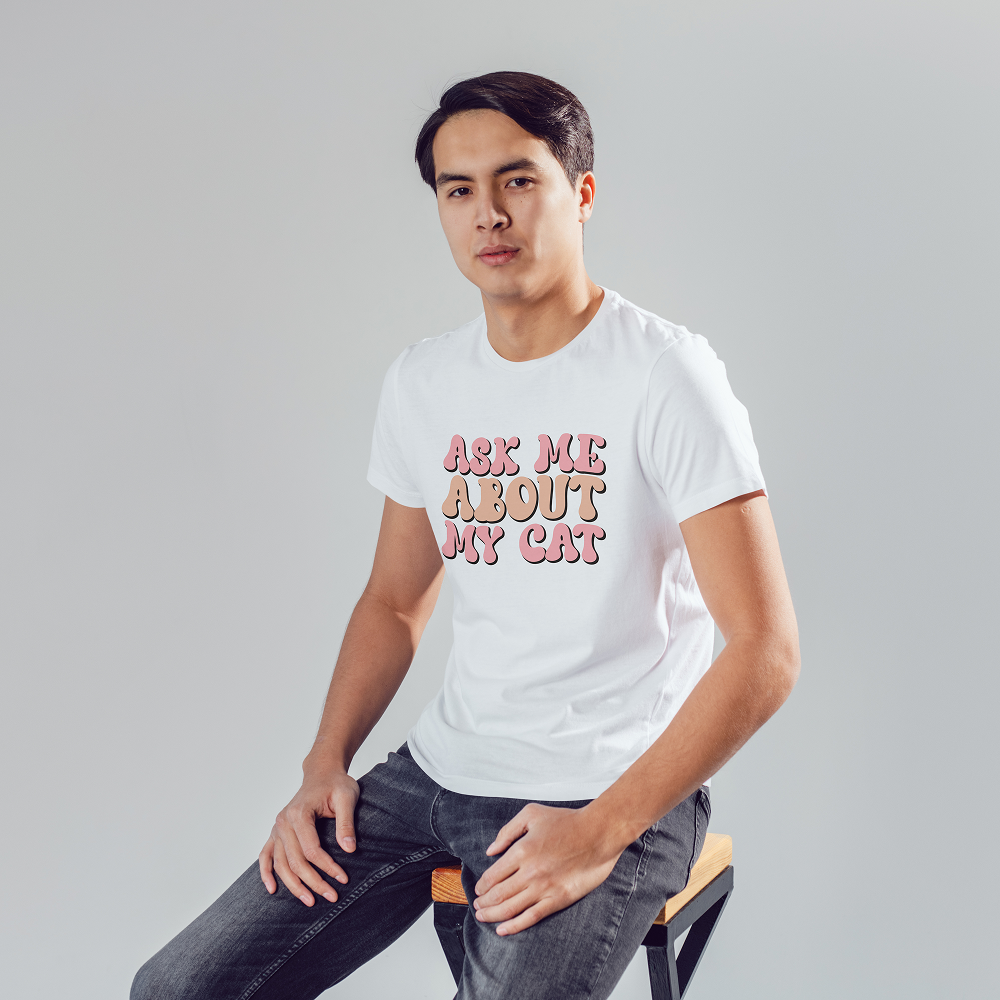 Seek Buy Love All About Cats Unisex Regular Tee (White)