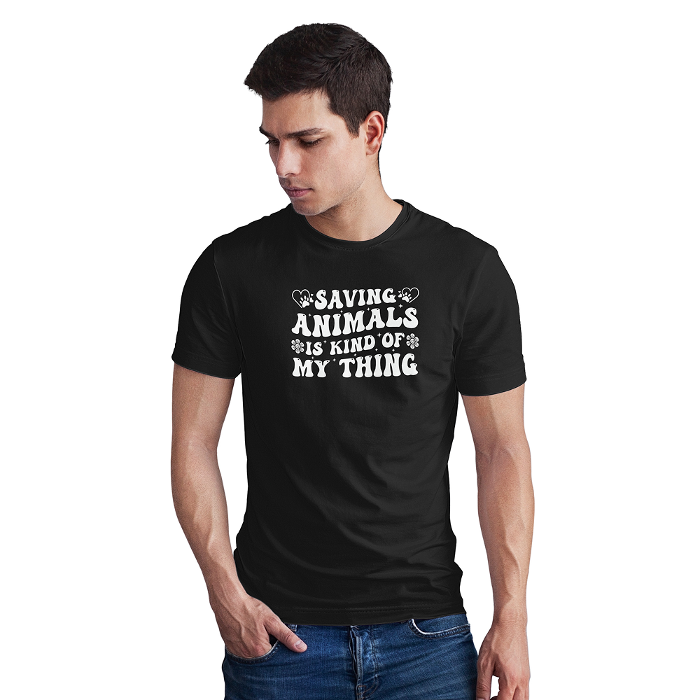 Seek Buy Love Animal Saviours Unisex Regular Tee (Black)