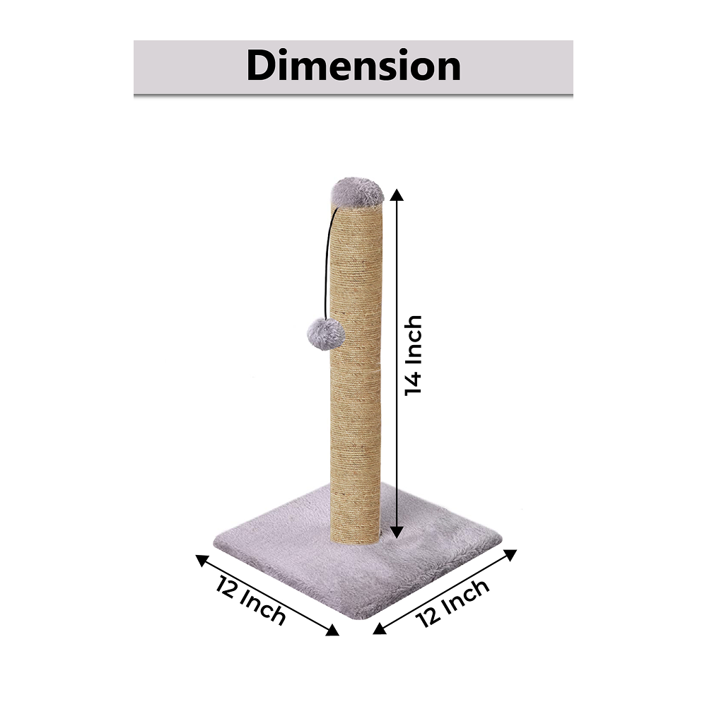 Furrlovers Cat & Kitten Scratching Post Tree with Hammock, Toy & Jute Rope (Grey)
