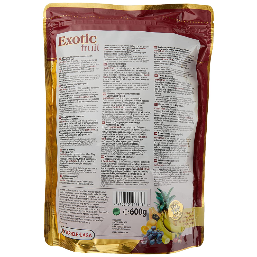 Versele Laga Prestige Fruit Mix Food For Parrots
