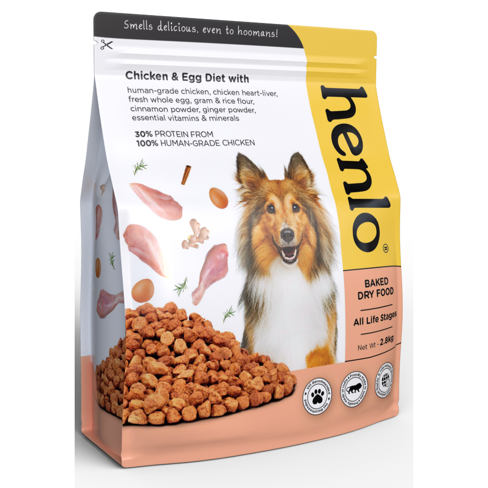 Henlo Chicken and Egg Baked Dry Food for Adult Dogs & Puppies | 100% Human Grade Ingredients (Limited Stocks)