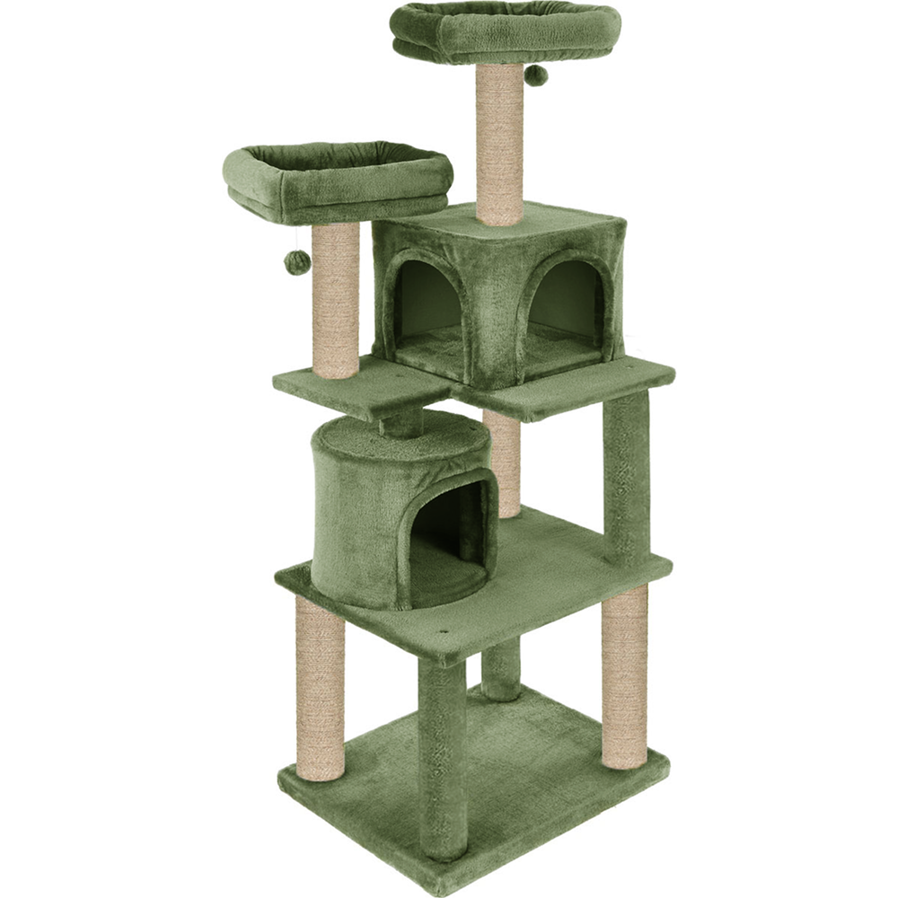 Furrlovers Multilevel Cat Tree with Condo, Perches & Jute Rope Scratching Posts (Green)