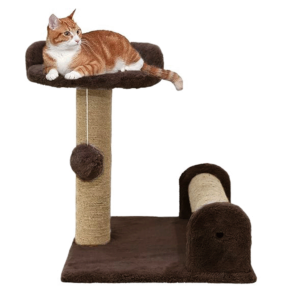 Furrlovers Soft Fur & Dual Jute Rope Scratching Post Tree for Cats (Brown)