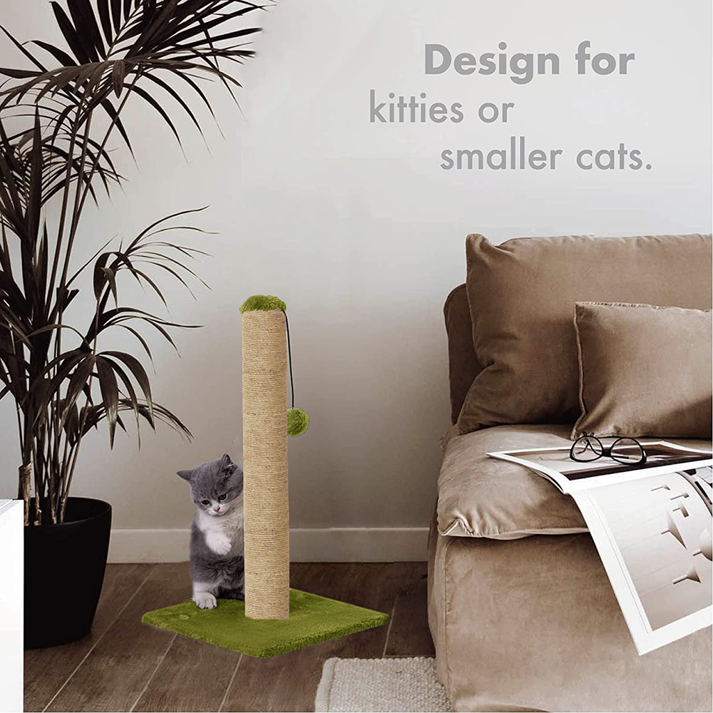 Furrlovers Cat & Kitten Scratching Post Tree with Hammock, Toy & Jute Rope (Green)