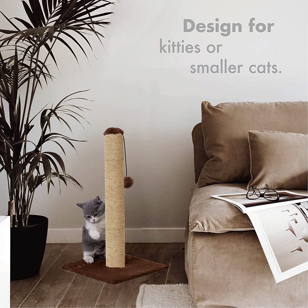 Furrlovers Cat & Kitten Scratching Post Tree with Hammock, Toy & Jute Rope (Brown)