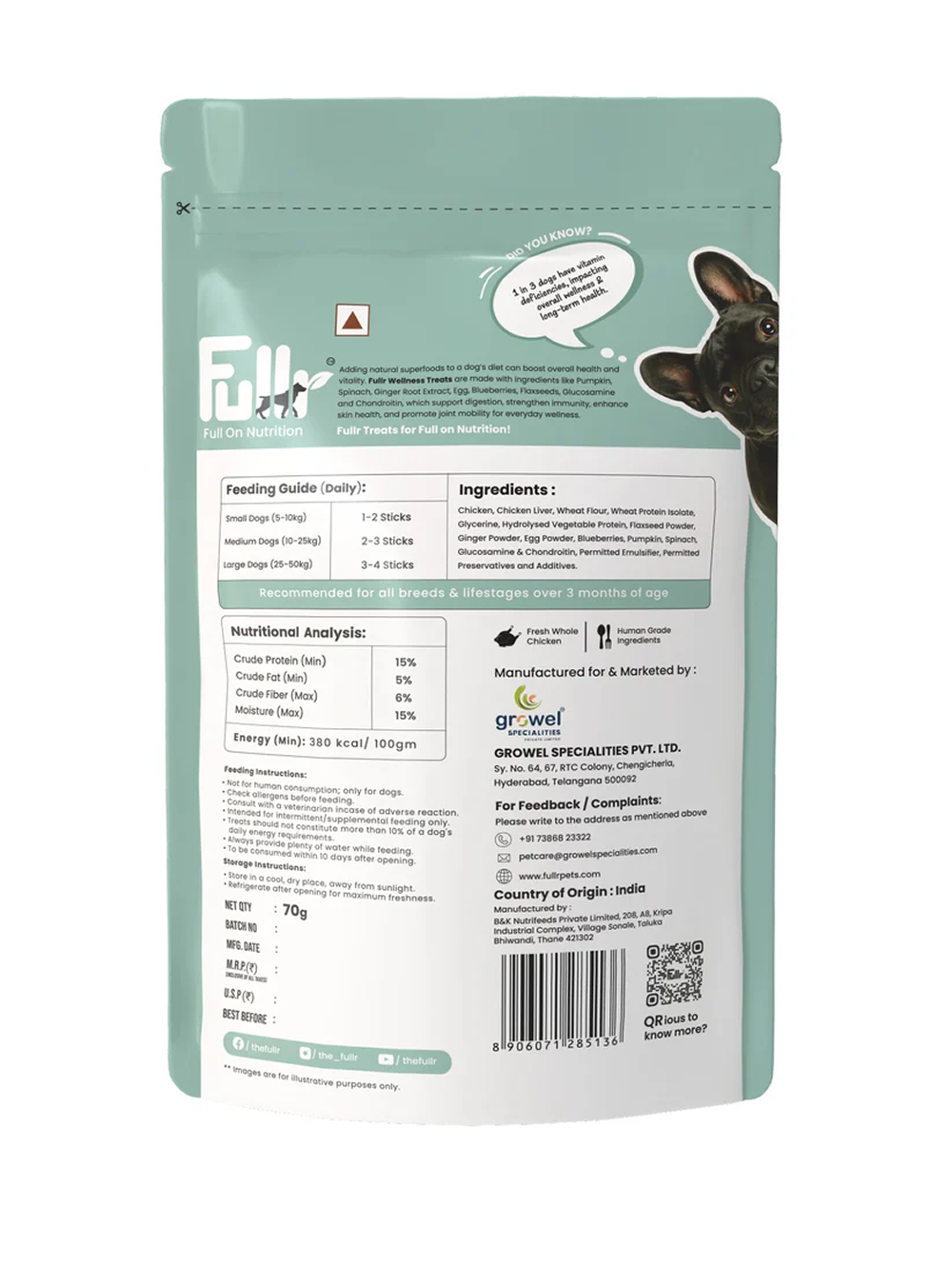 Fullr Daily Wellness Soft and Chewy Stick Treats