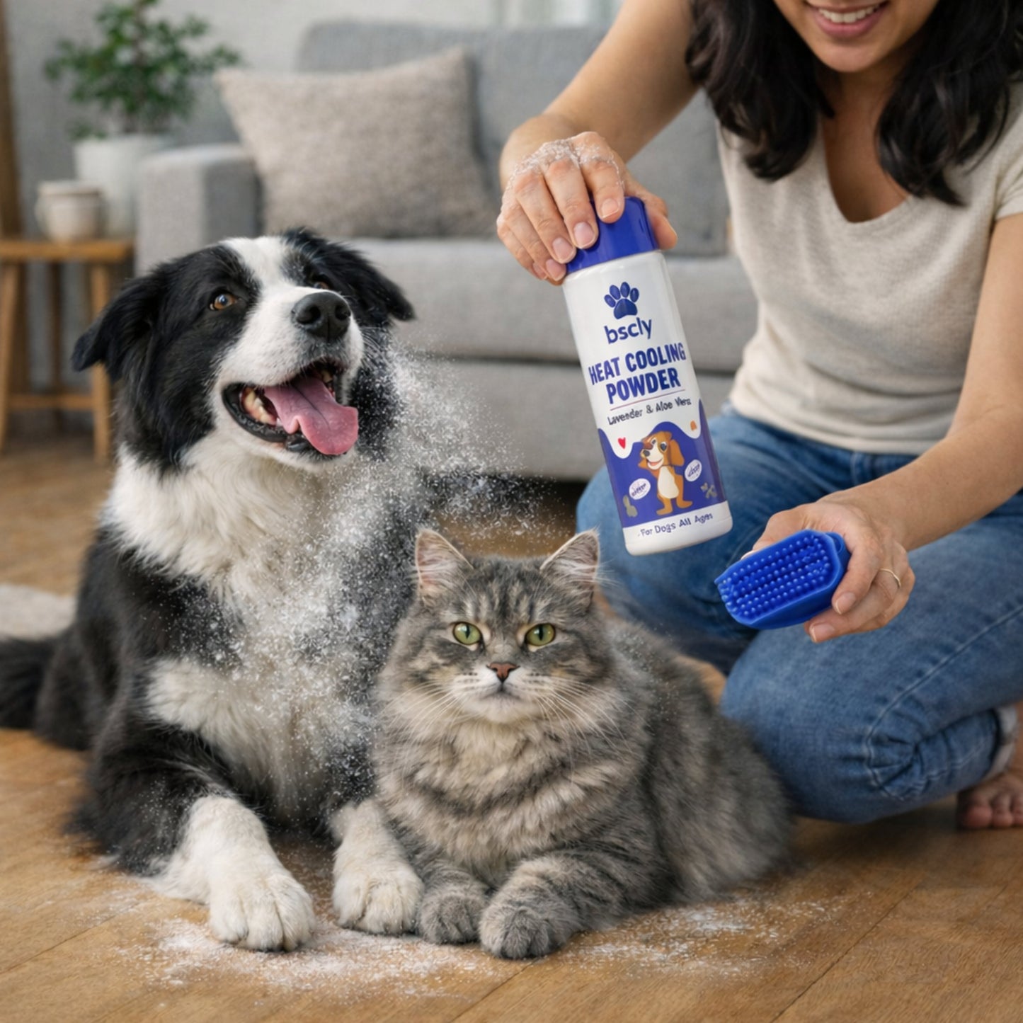 Bscly Lavender & Aloe Vera Heat Cooling Powder for Dogs
