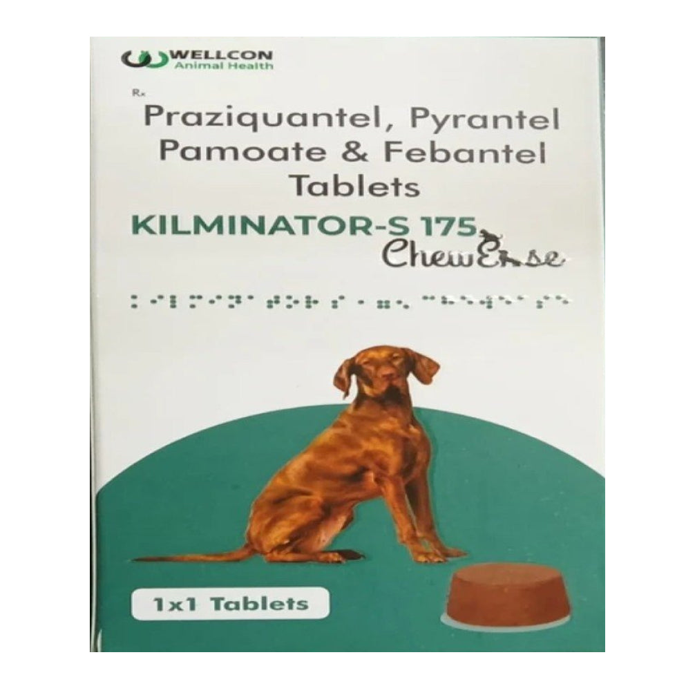 Wellcon Kilminator S 175mg Chewesse Tablet Dewormer for Dogs