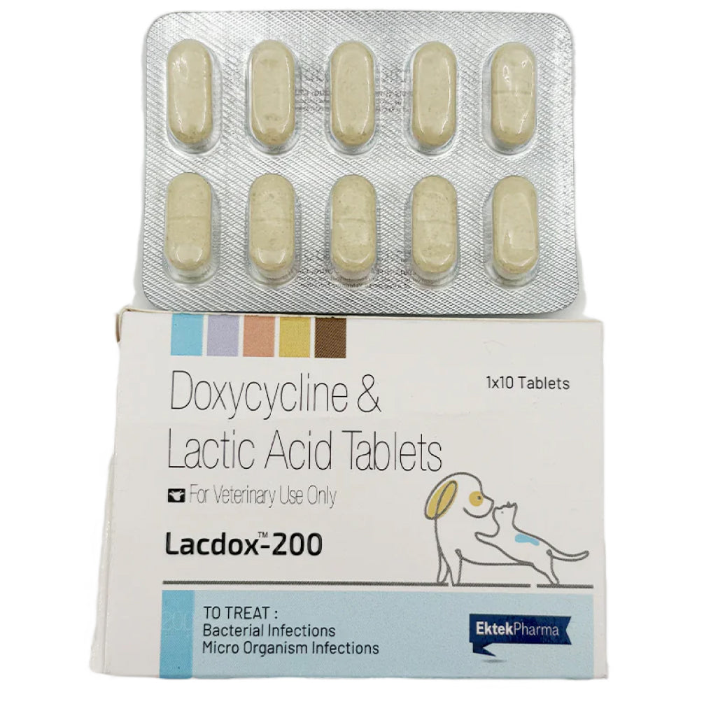 Ek Tek Lacdox 200mg Tablet (Doxycycline) for Dogs and Cats