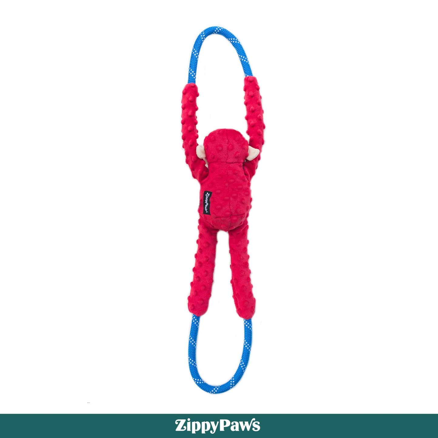 Zippy Paws RopeTugz Monkey Red Plush Toy for Dogs