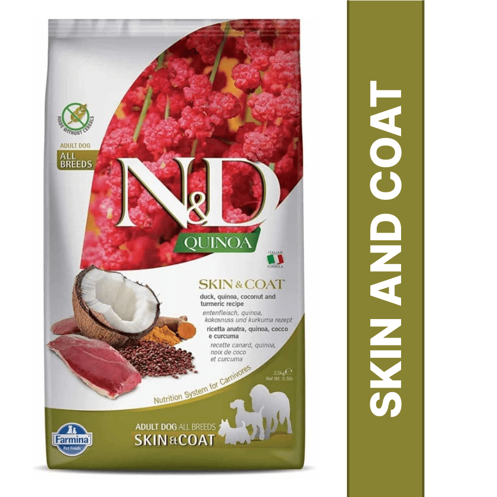 Farmina N&D Quinoa Duck Coconut & Turmeric Skin & Coat Grain Free Medium and Maxi Dog Dry Food (Limited Stocks)