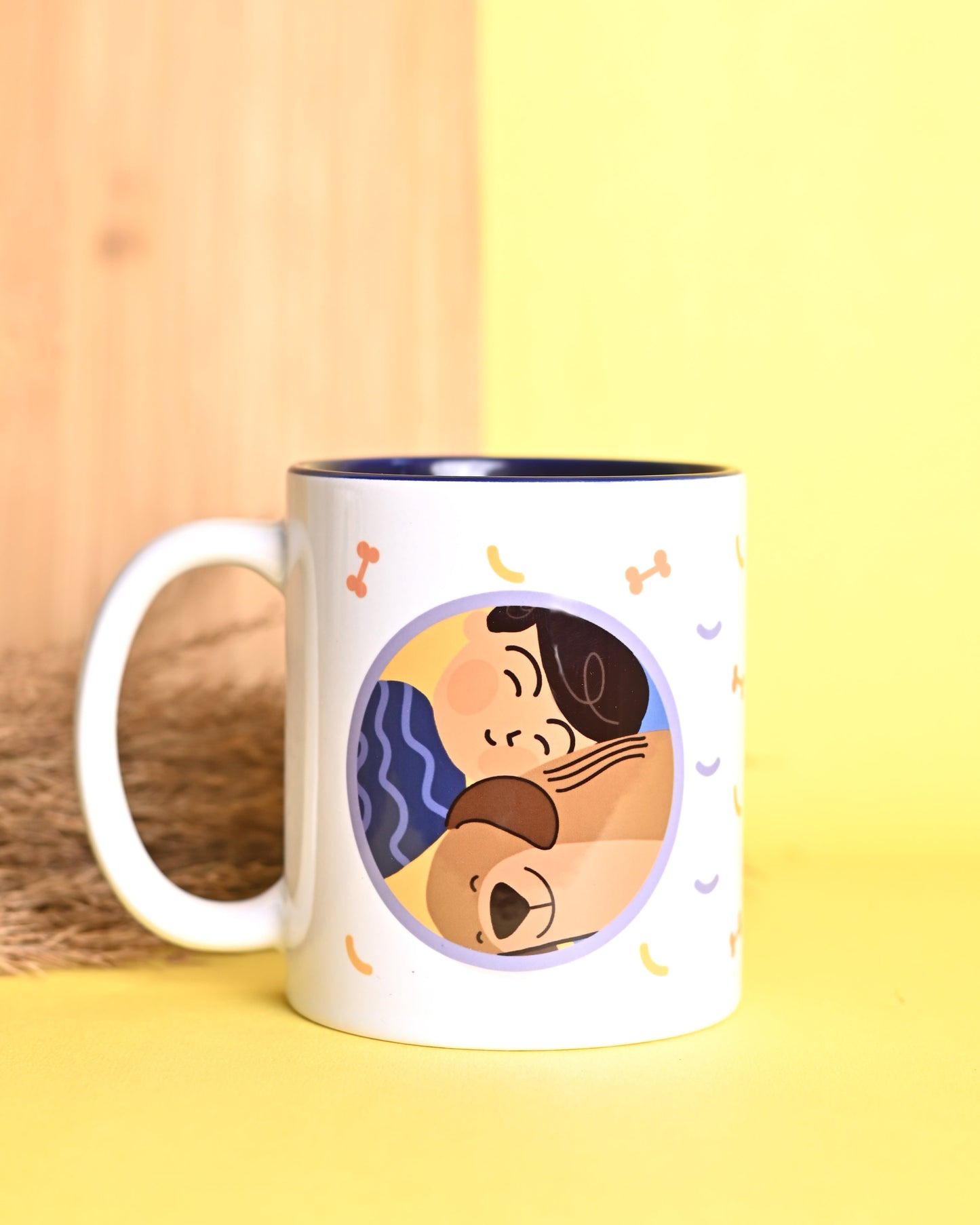 Furry Tales Ollie Snuggles Dad Ceramic Coffee Mug (White)
