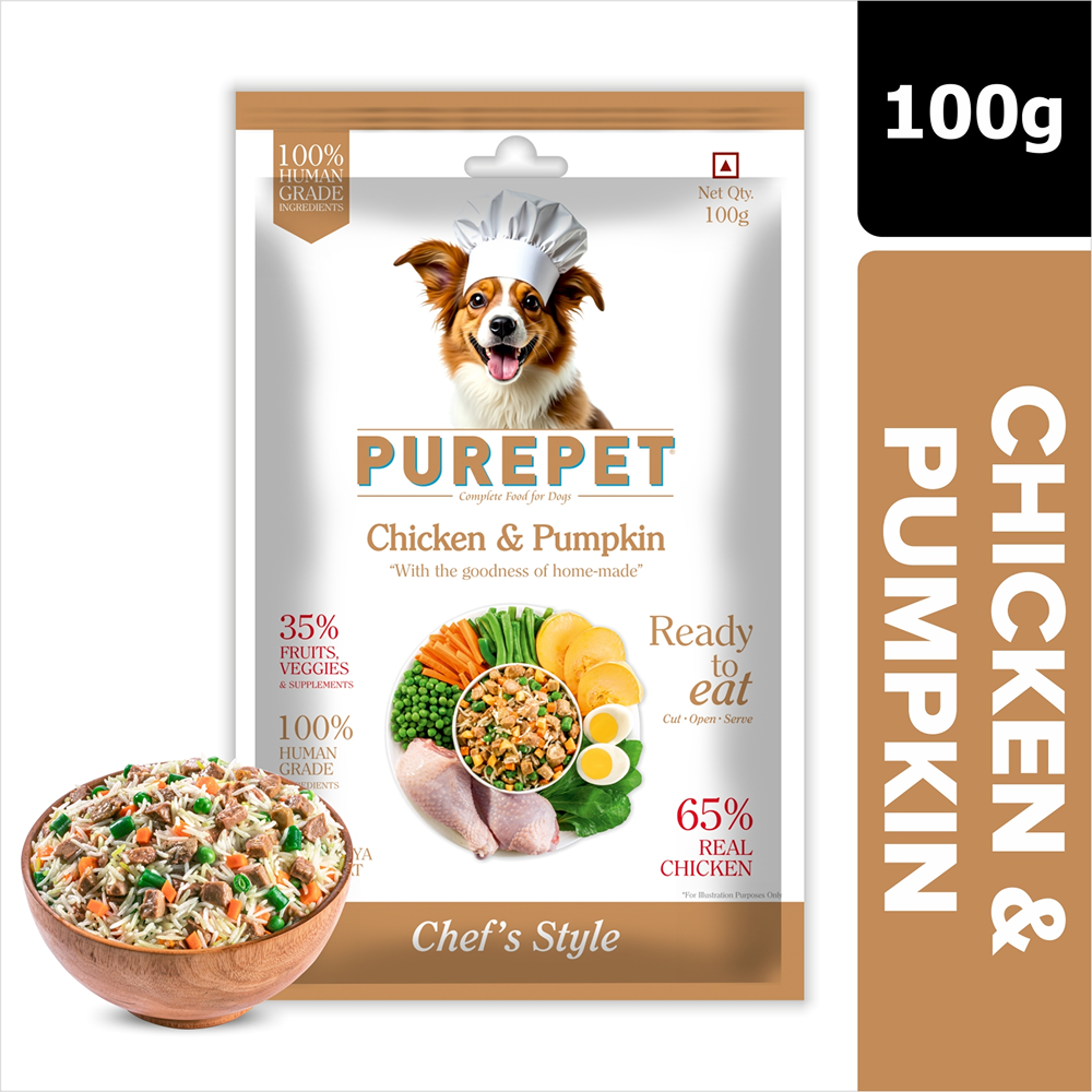 Purepet Pack of 7 Mutton, Chicken, Vegetable & Pumpkin Biryani Fresh Food for Dogs