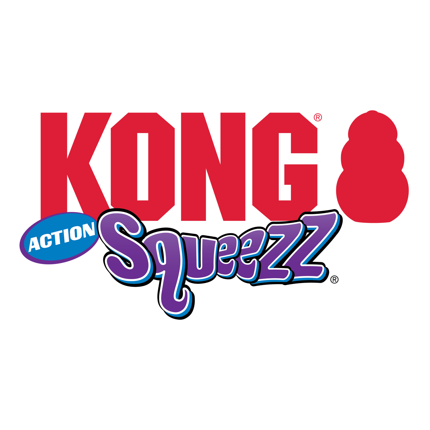 Kong Squeezz Action Ball 3pk Toy for Dogs (Red & Blue)