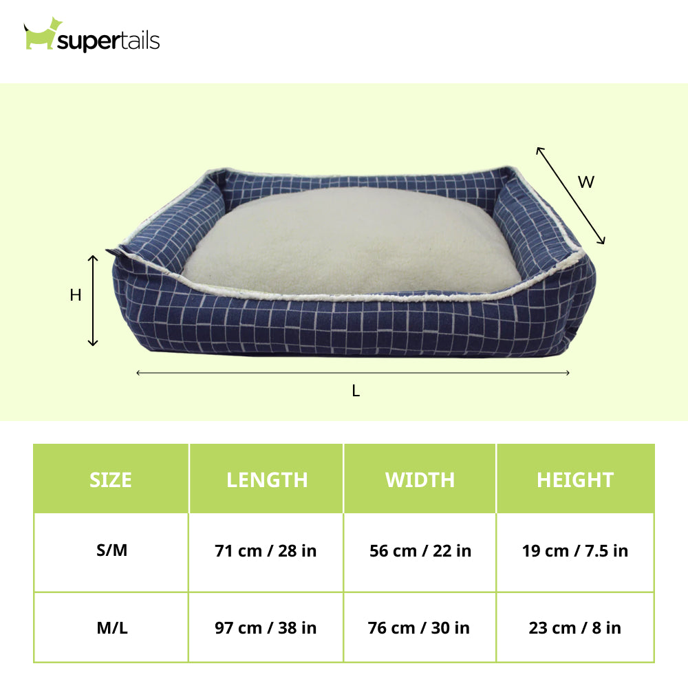 Pawpourri Jacquard Super Soft Sherpa Seat Bed for Dogs (Blue)