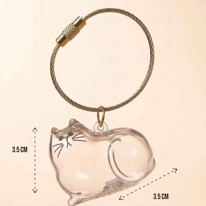 Talking Dog Club Resting Cat Hair Keepsake Capsule Key Chain