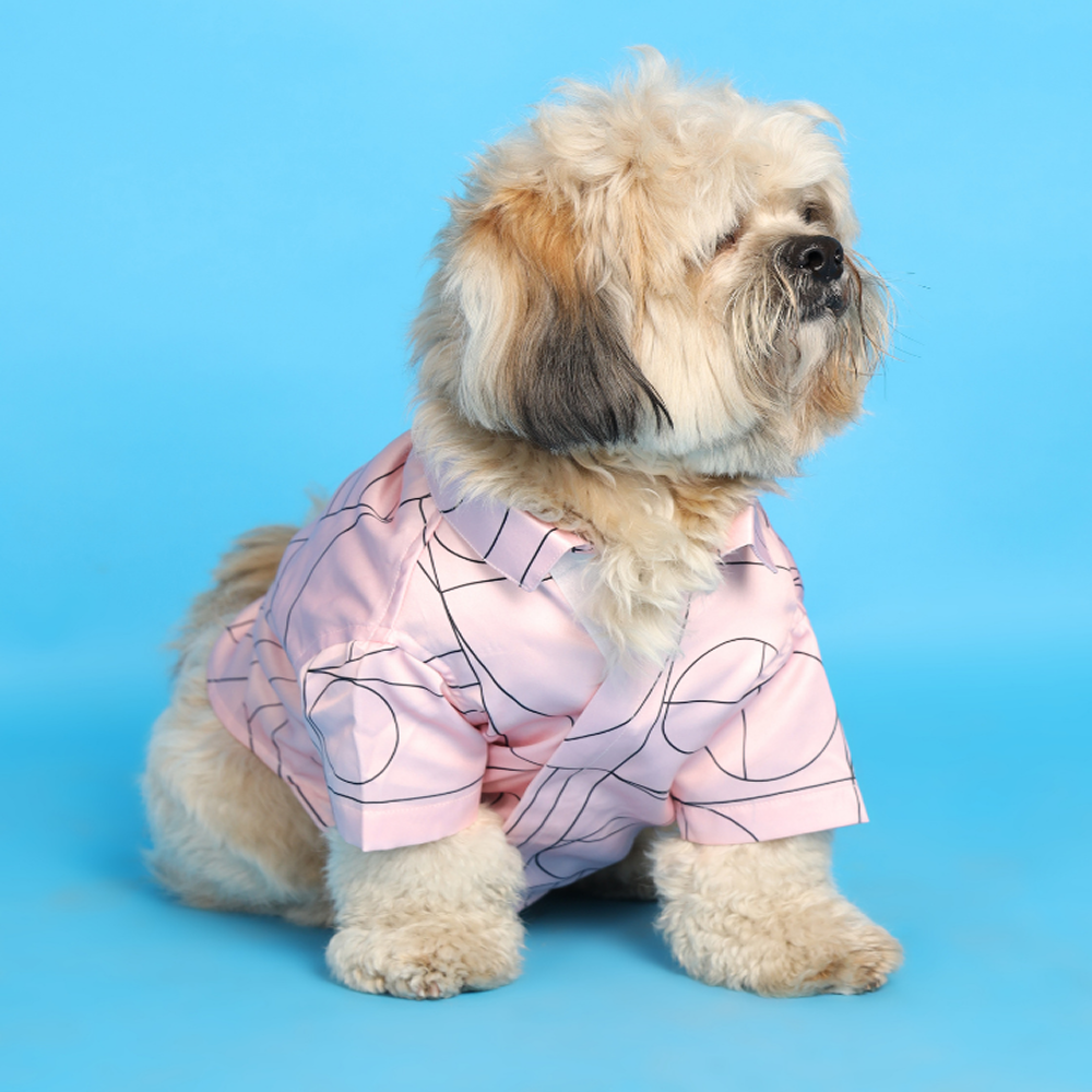 15buttons Satin Shirt for Dogs (Pink)