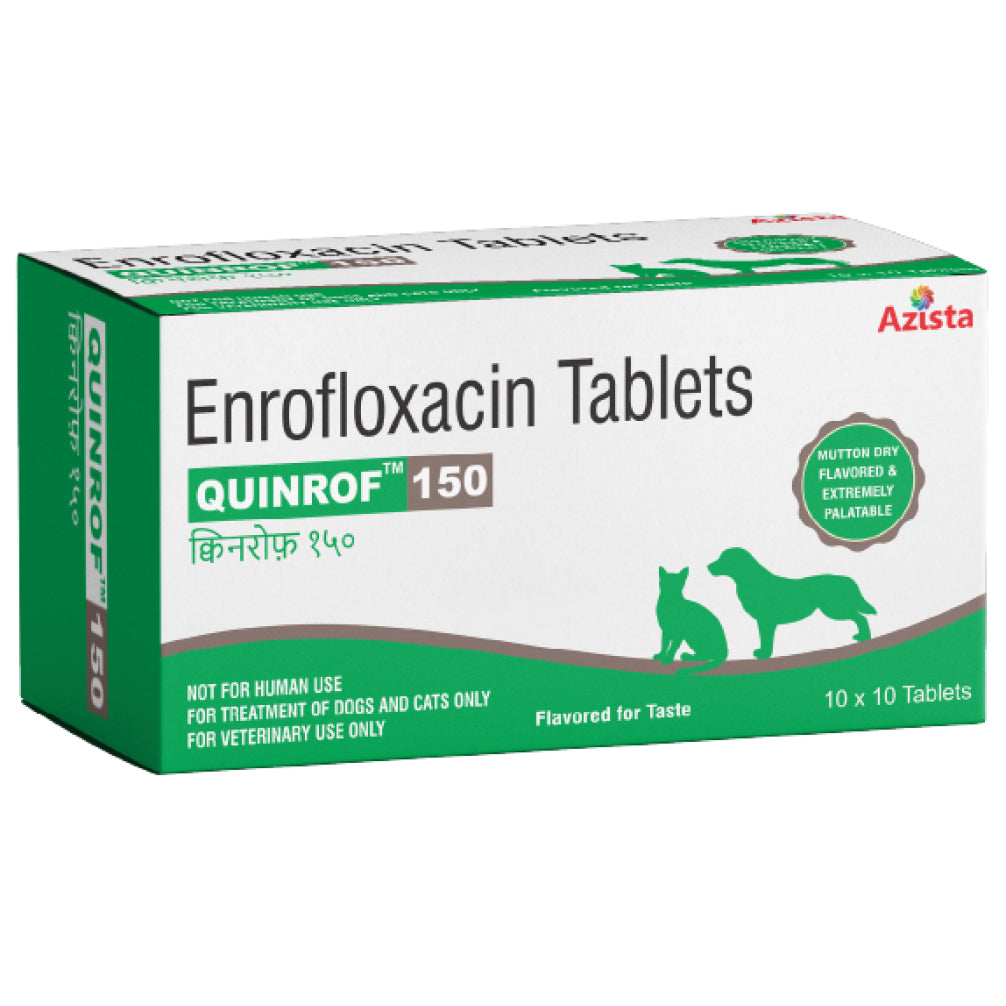 Azista Quinrof 150mg Tablets (Enrofloxacin) for Dogs