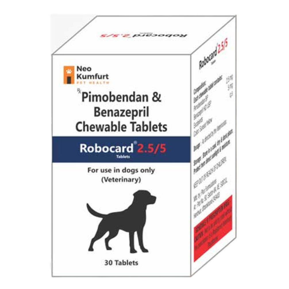 Neo Kumfurt Robocard 2.5/5mg (Pimobendan & Benazepril) Tablets for Dogs