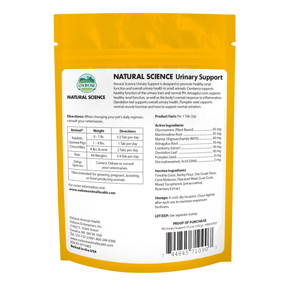 Oxbow Natural Science Urinary Support Supplement for Rabbits and Guinea Pigs