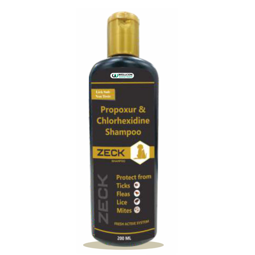 Wellcon Zeck Shampoo (Propoxur & Chlorhexidine) for Dogs and Cats