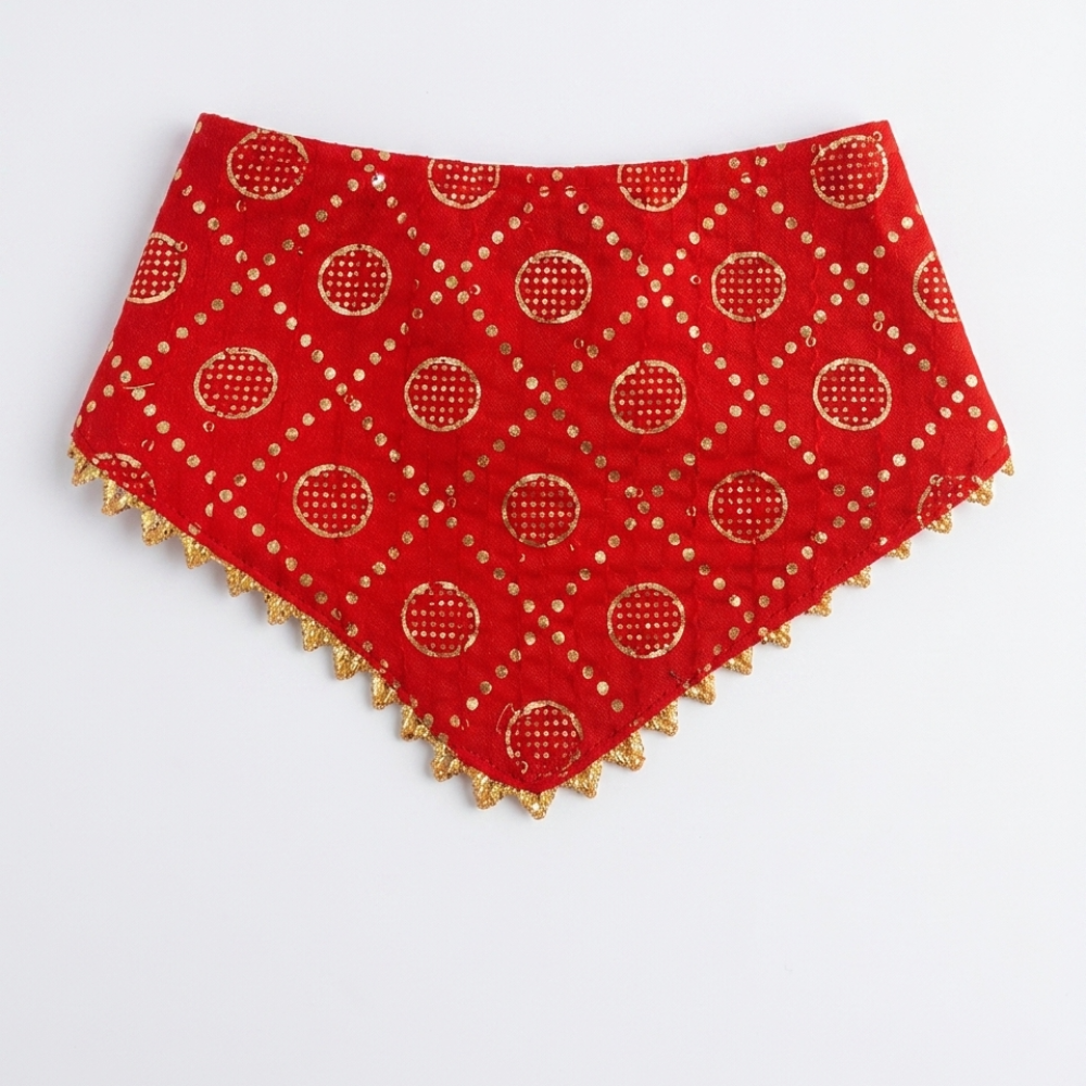 Skatrs Ethnic Bandana for Cats (Red)