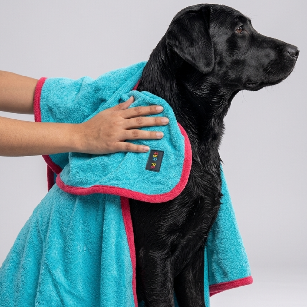 Skatrs Pet towel ( Light Blue and Red)
