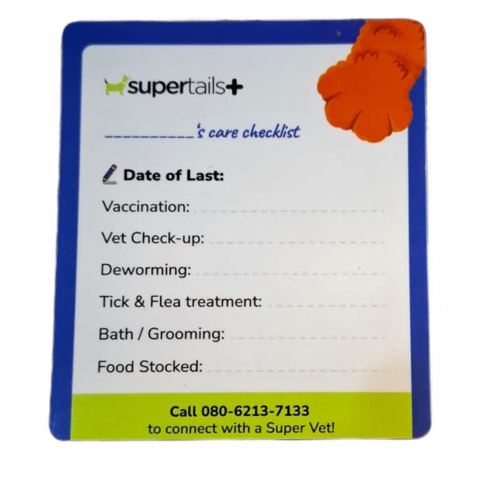 SuperTails+ Pet Care Checklist Fridge Magnet | Track Your Pet’s Health with Ease