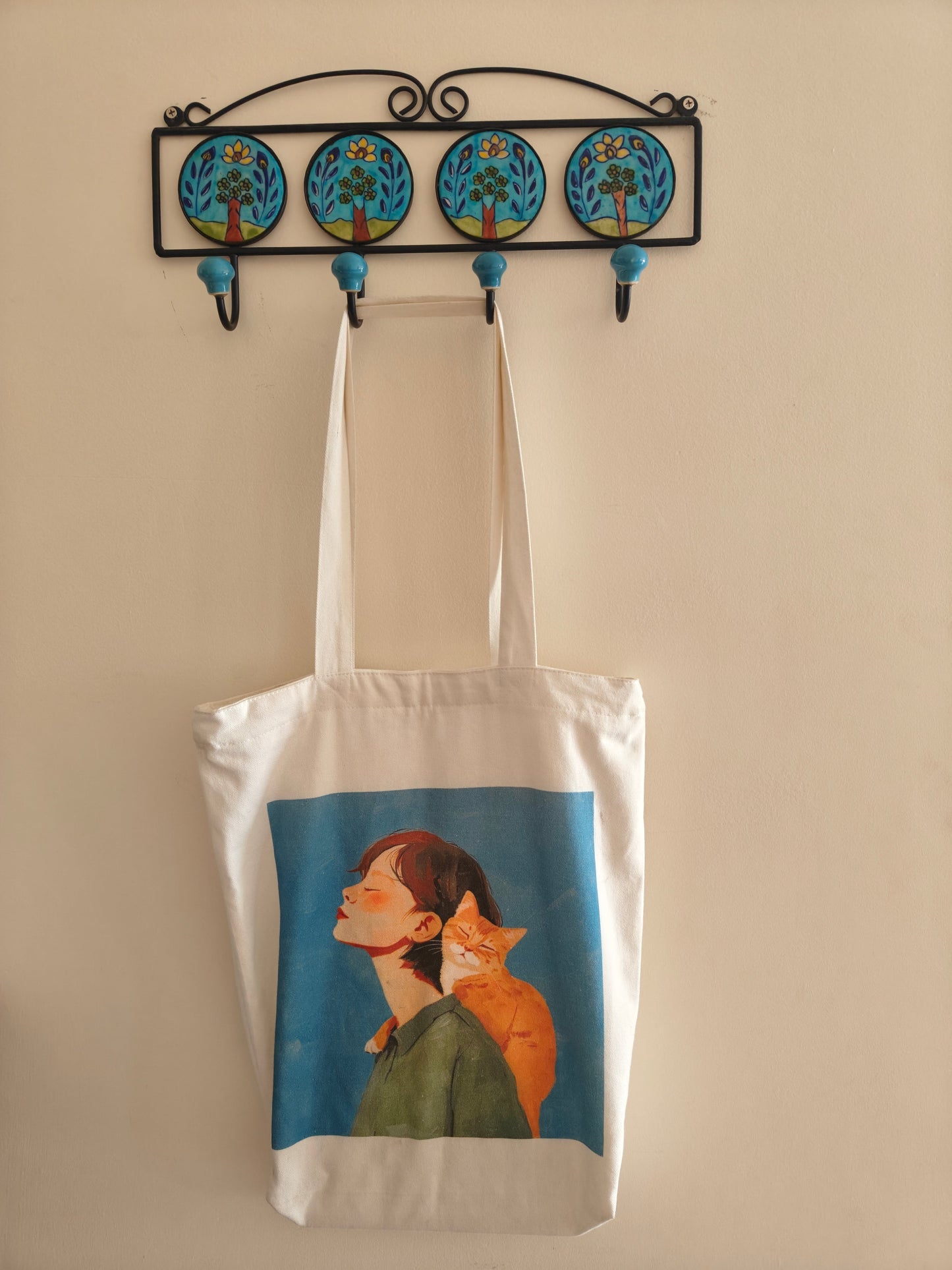 EverythingBoho Cat Love Zipped Tote Bag